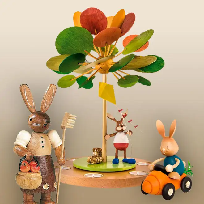 Grafik: Osterpyramide mit Osterhasen