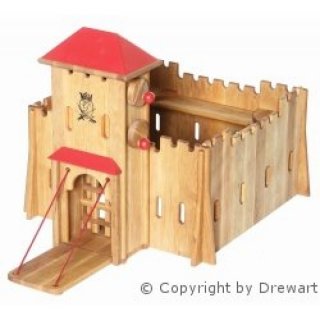 Drewart Fort groß aus Holz mit rotem Dach