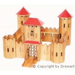 Drewart Kastell groß aus Holz mit rotem Dach