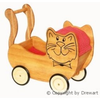 Drewart Puppenwagen Katze aus Holz