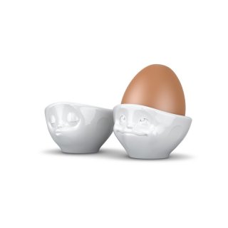 Eierbecher Set Küssend & Verträumt weiß