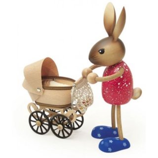 Hasenmutti mit Kinderwagen