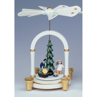 KWO Pyramide weiß-gold Engel unterm Baum