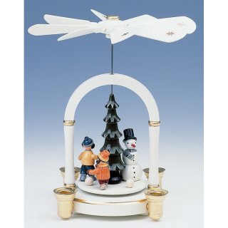 KWO Pyramide weiß-gold Schneemann