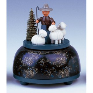 KWO music box shepherd with sheeps small