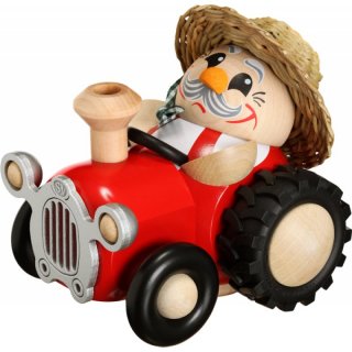 Kugelräucherfigur Bauer im Traktor