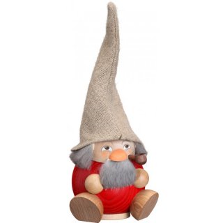 Kugelräucherfigur Waldzwerg himbeerrot