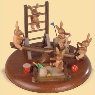 Müller Spieldose Motivplatte Hasenspielplatz