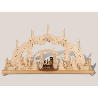 Rauta double candle arch with nativity