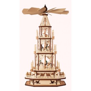Saico Pyramide, 3-stufig mit gedrechselten Figuen