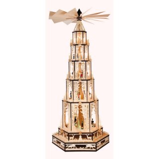Saico Pyramide, 5-stufig mit gedrechselten Figuen