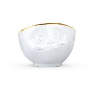 Schale Lecker weiß mit Goldkante