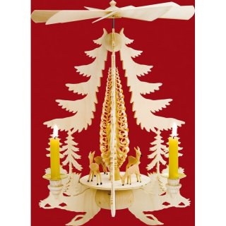 Taulin Pyramide geschnitzte Rehe natur