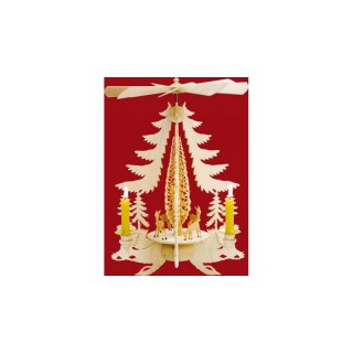 Taulin Pyramide geschnitzte Rehe natur