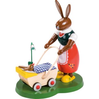 Richard Glässer rabbit with baby stroller