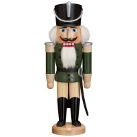 Volkskunst eG from Seiffen nutcracker Husar green glazed