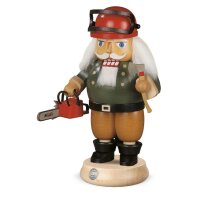 Müller nutcracker forest worker with chainsaw