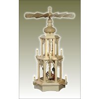 Seidel Christmas pyramid with turned manger figures