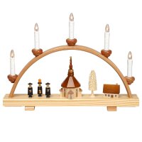 Zeidler candle arch with church and carolers of Seiffen...