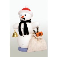 Kuhnert Räuchermann Schneemann mit Geschenkesack