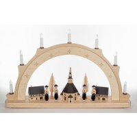 Schwibbogen  mit Seiffener Kirche und Kurrende groß...