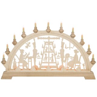 Taulin candle arch pyramid carver - with front lighting