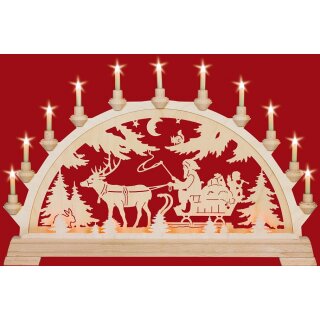 Taulin Lichterbogen Motiv Nikolaus Mit Schlitten Holzkunst Aus Dem Erzgebirge 100 Original