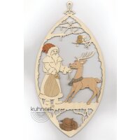 Kuhnert window picture Santa Claus with reindeer 