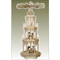 Seidel Christmas pyramid with turned manger figures for 9...