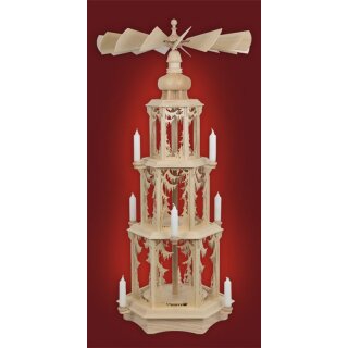 Seidel Christmas pyramid 3 floors without figures for wax candles