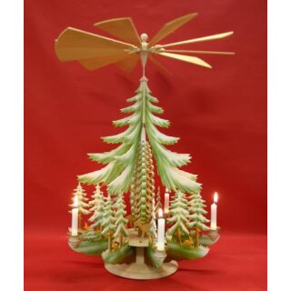 Taulin Pyramide geschnitzte Rehe farbig