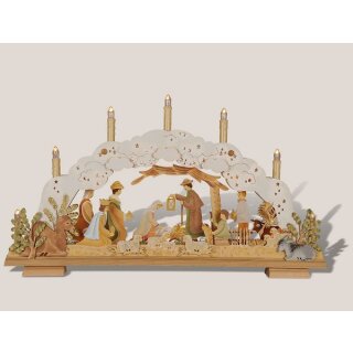 Rauta double candle arch holy night electric - handpainted