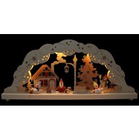 Rauta double candle arch Santa with kids