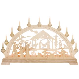 Taulin candle arch Christi nativity with kings - wiht front lighting