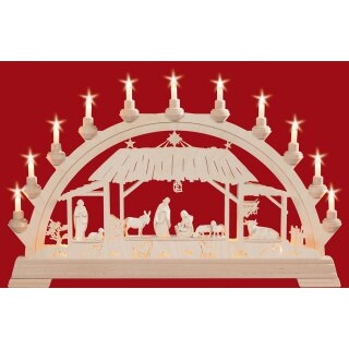 Taulin candle arch Christi nativity with figures pickled