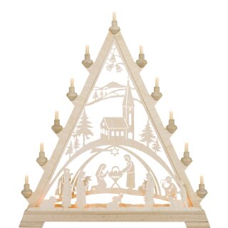 Taulin triangle arch Christi nativity with church - with front lighting