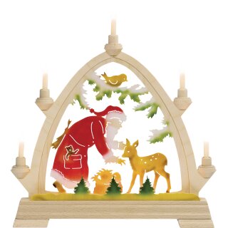 Taulin round arch Santa Claus with deer - with front lighting