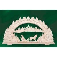 Tietze candle arch Santa Claus with sleigh carved 