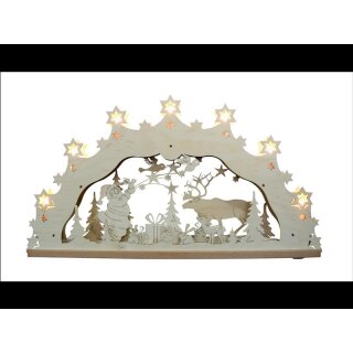 Design & Decor Schwibbogen Weihnachtsmann mit Rentier 3D