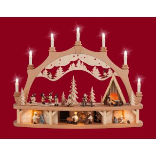 Weisbach candle arch winter children with moving figures and mine in the base