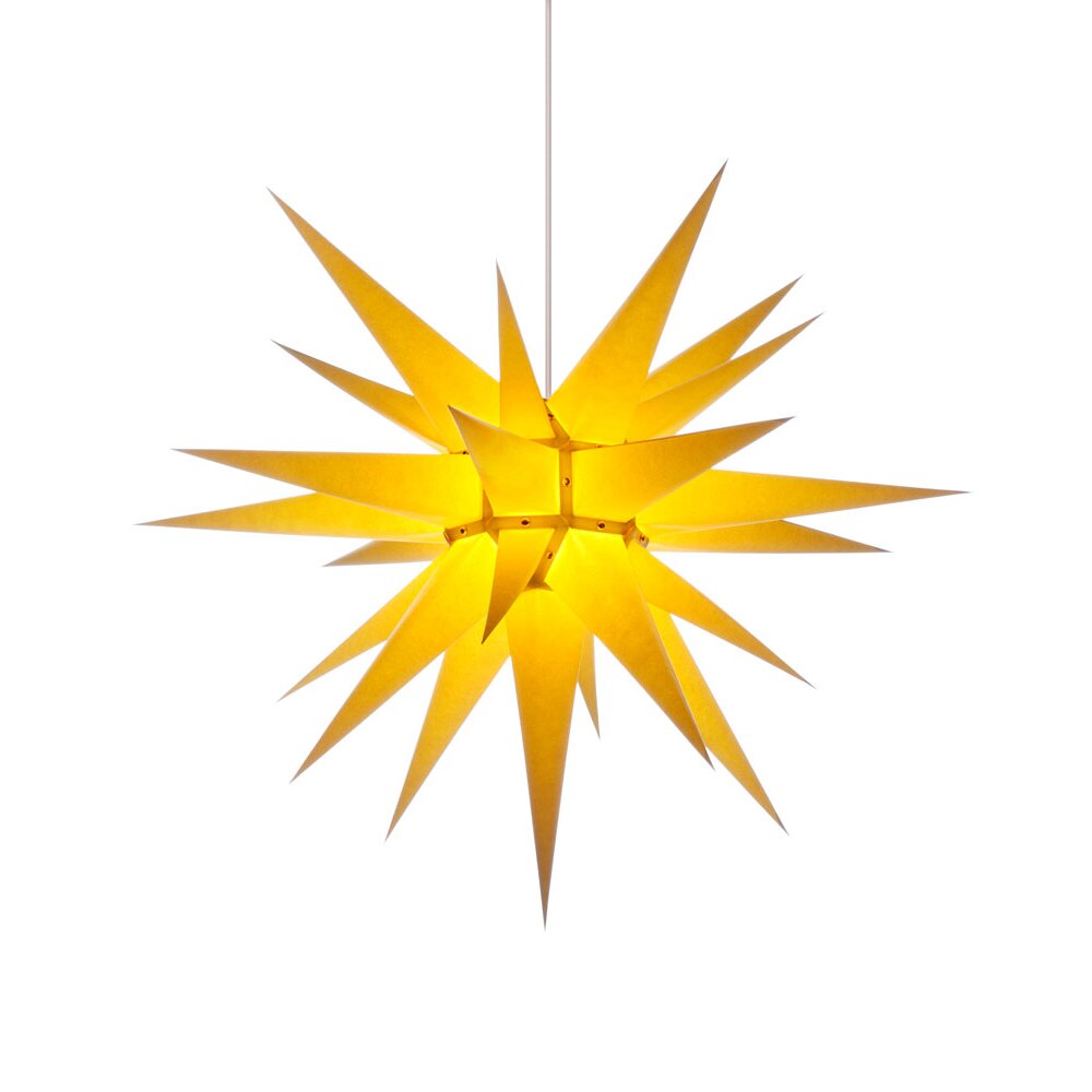 Herrnhuter Weihnachtsstern I7 gelb - Holzkunst aus dem Erzgebirge - 100%  Original