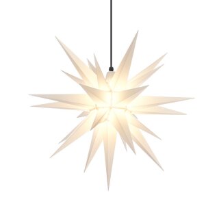Herrnhuter Weihnachtsstern A7 weiß aus Kunststoff mit Beleuchtung