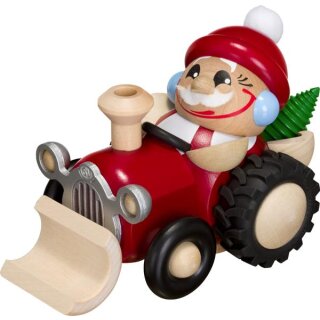 Kugelräucherfigur Nikolaus im Traktor