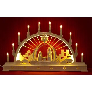Seidel candle arch Christi nativity with LED lighting