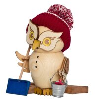 Kuhnert incense figure owl snow brush