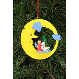 Christian Ulbricht tree decoration angel with toy in the moon