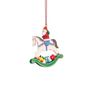 Christian Ulbricht tree decoration Santa Claus on rocking horse