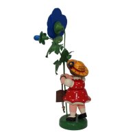Hubrig Blumenkind / Blumenmädchen mit Stiefmütterchen groß 24 cm