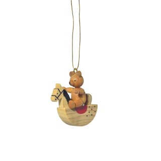 KWO tree decoration teddy on rocking horse