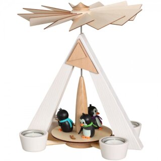 Schalling tealight pyramid white with penguins